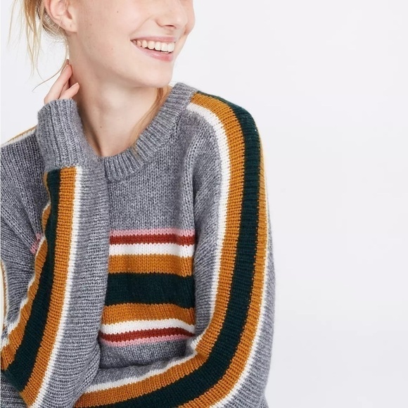 MADEWELL Striped Heath Pullover Sweater size XXS - Picture 2 of 8